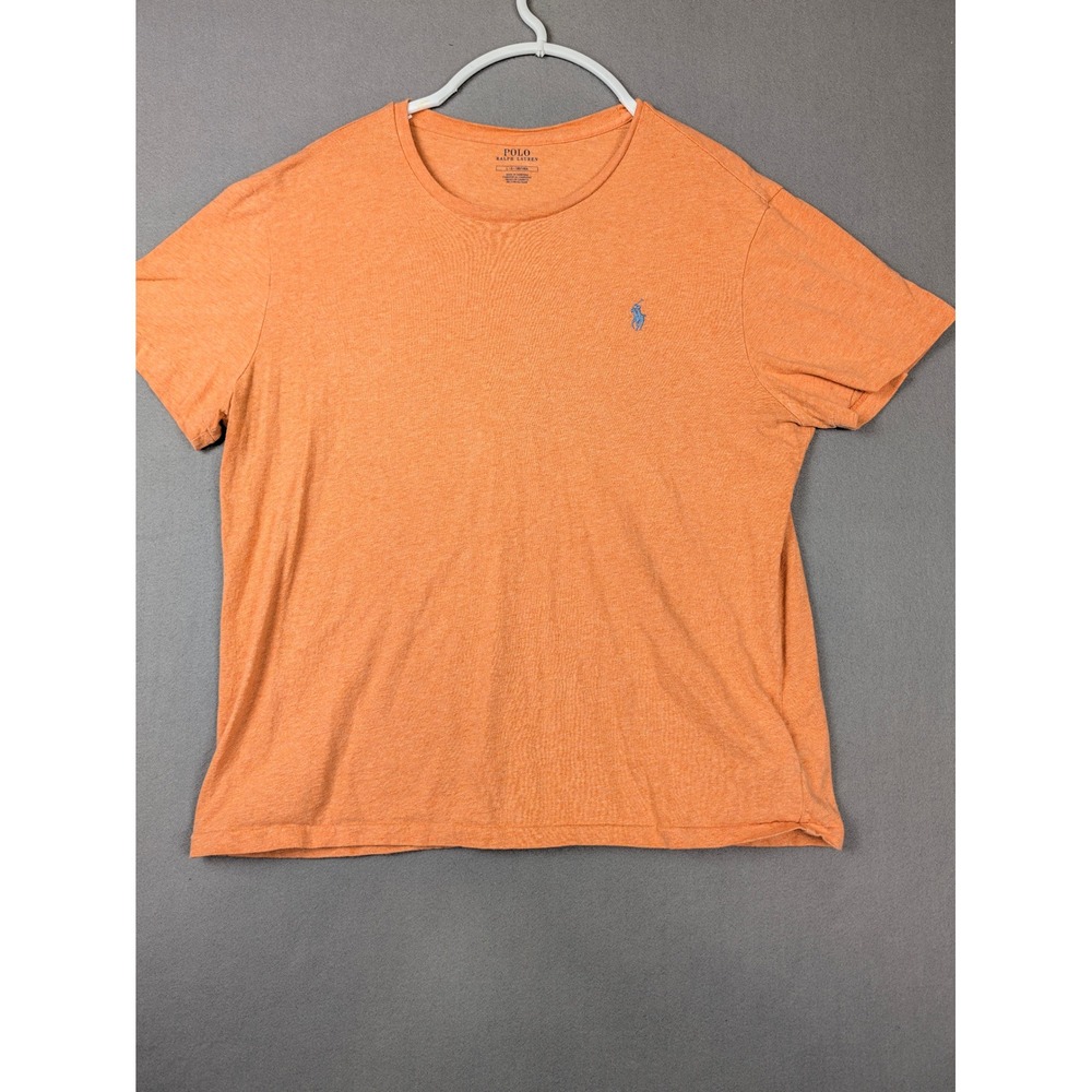 Polo Ralph Lauren Mens Large Peach Heather Short Sleeve Crewneck Pony T-Shirt